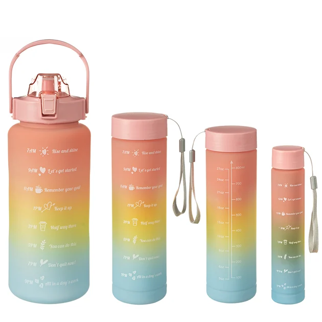 Motivasyon Zaman Çizelgeli Renkli Su Matara Seti